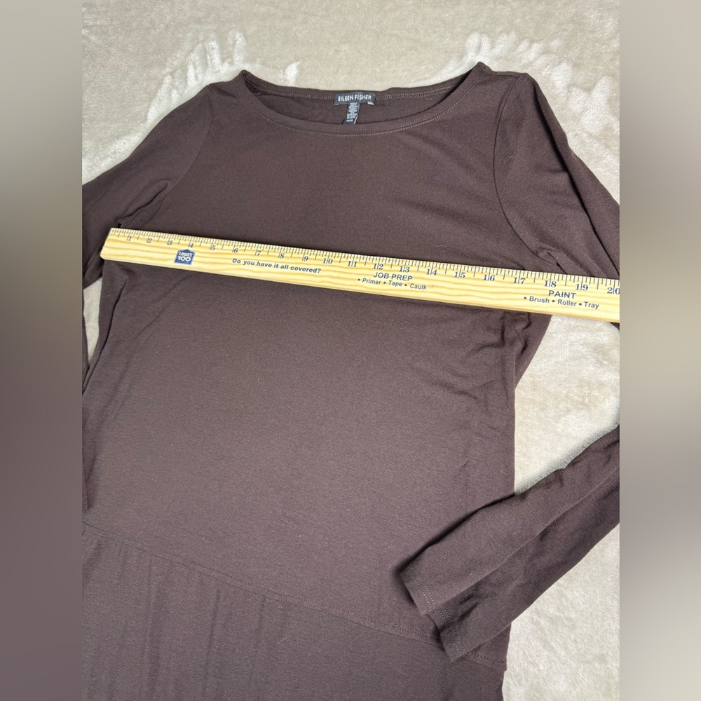 Eileen Fisher Tunic Long Top‎ Blouse Medium Rye Brown - Picture 7 of 9